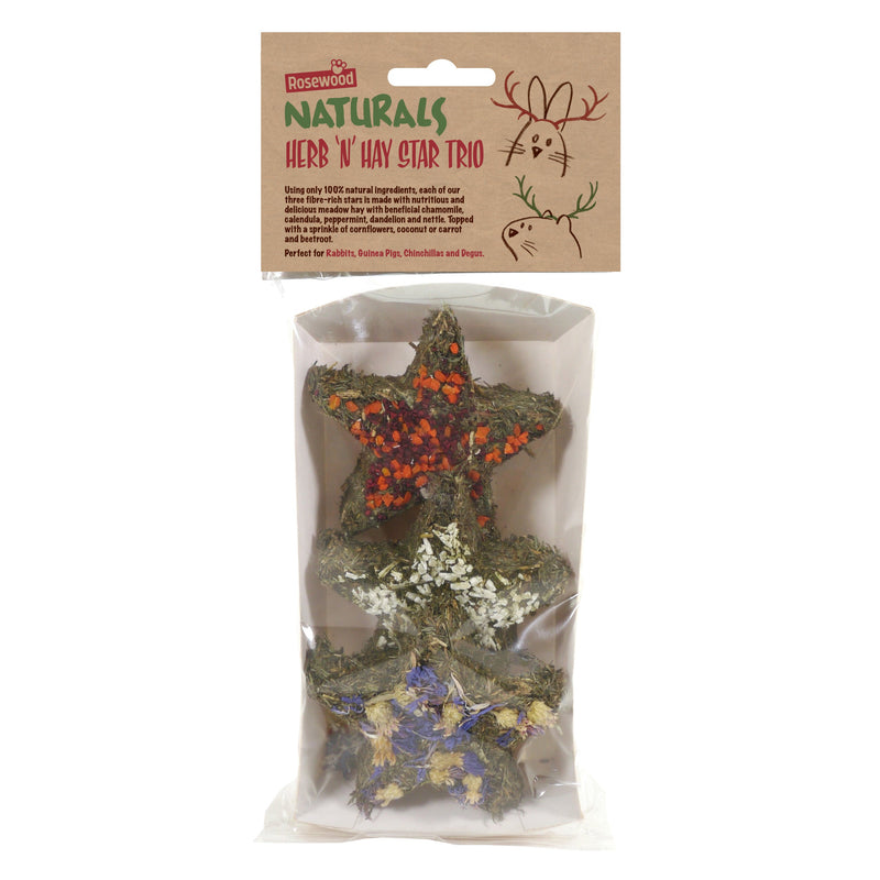 Cupid and Comet C&C Natural Herb 'n' Hay Star Trio 90g