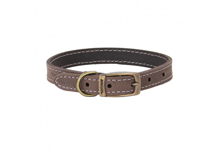 Ancol Timberwolf Leather Collar Sable