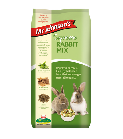 Mr Johnson's Supreme Rabbit Mix bag front, current improved formula pack design