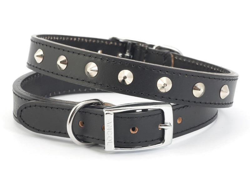 ANCOL S3 BLACK SEWN STUDDED COLLAR 16″
