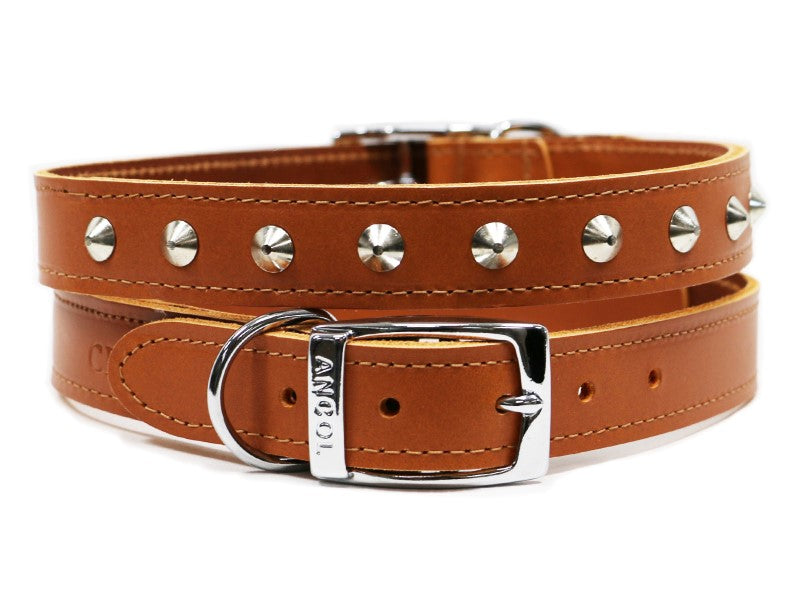 ANCOL S4 SEWN STUDDED COLLAR TAN 18