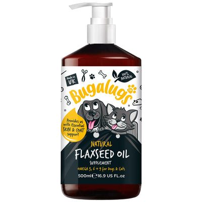 Bugalugs Flaxseed Oil for Dogs & Cats 500ml