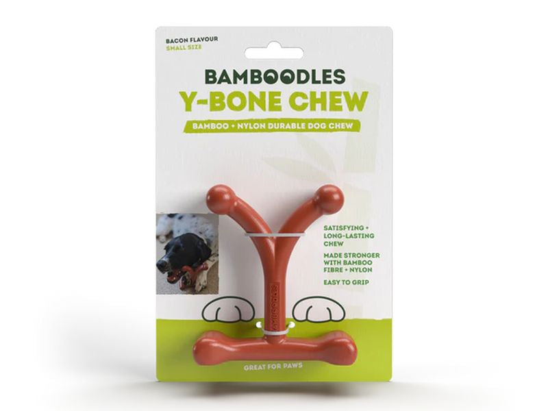 Bamboodles Y-Bone Bacon Chew Small - Valuepet.ie