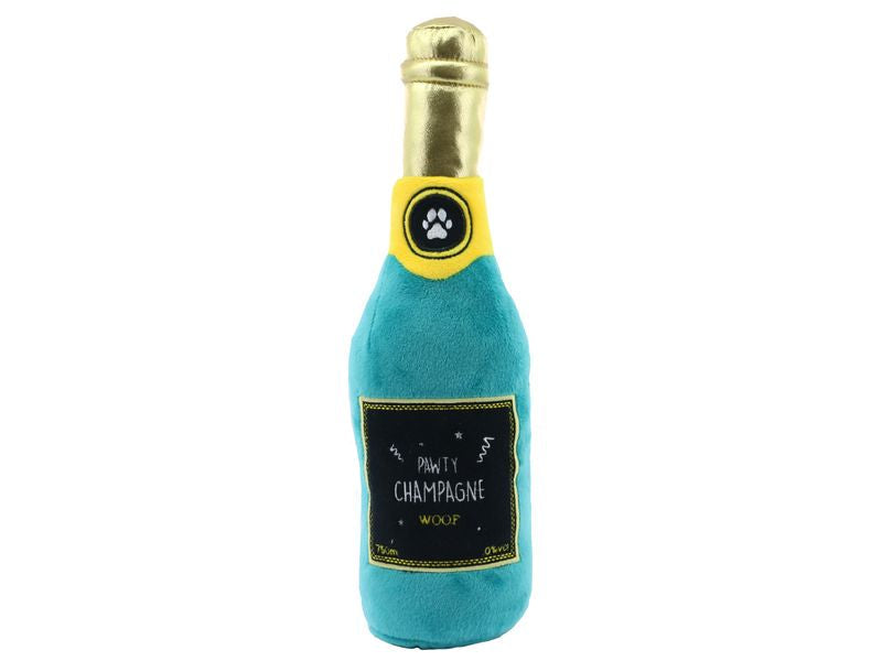 Pawty time Champagne Bottle Plush toy - Valuepet.ie