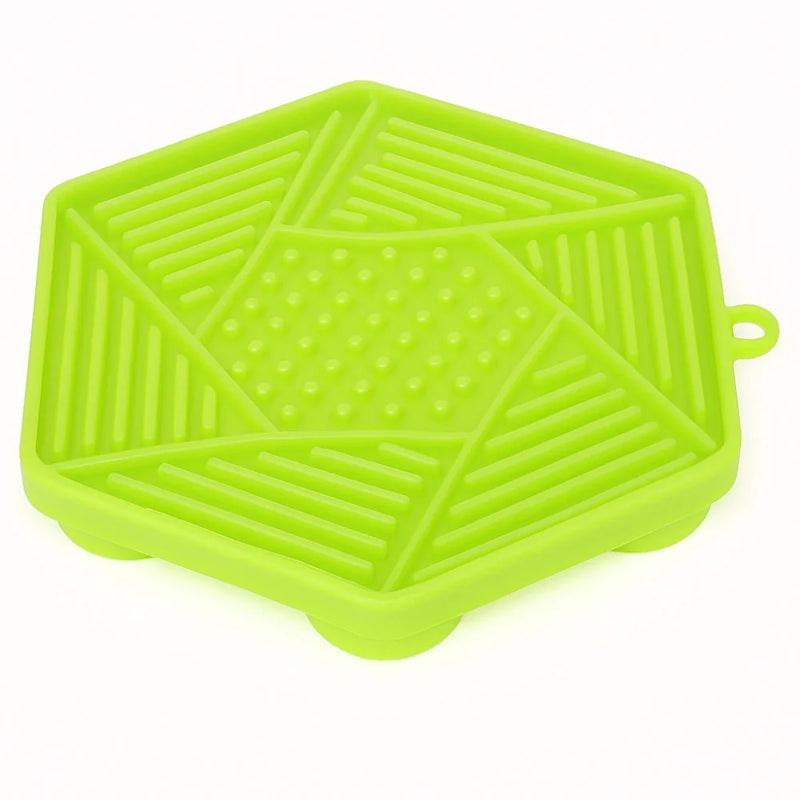 Green dog lick mat