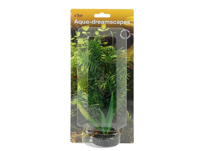 GREEN VARIGATED FIR PLASTIC AQUATIC PLANT