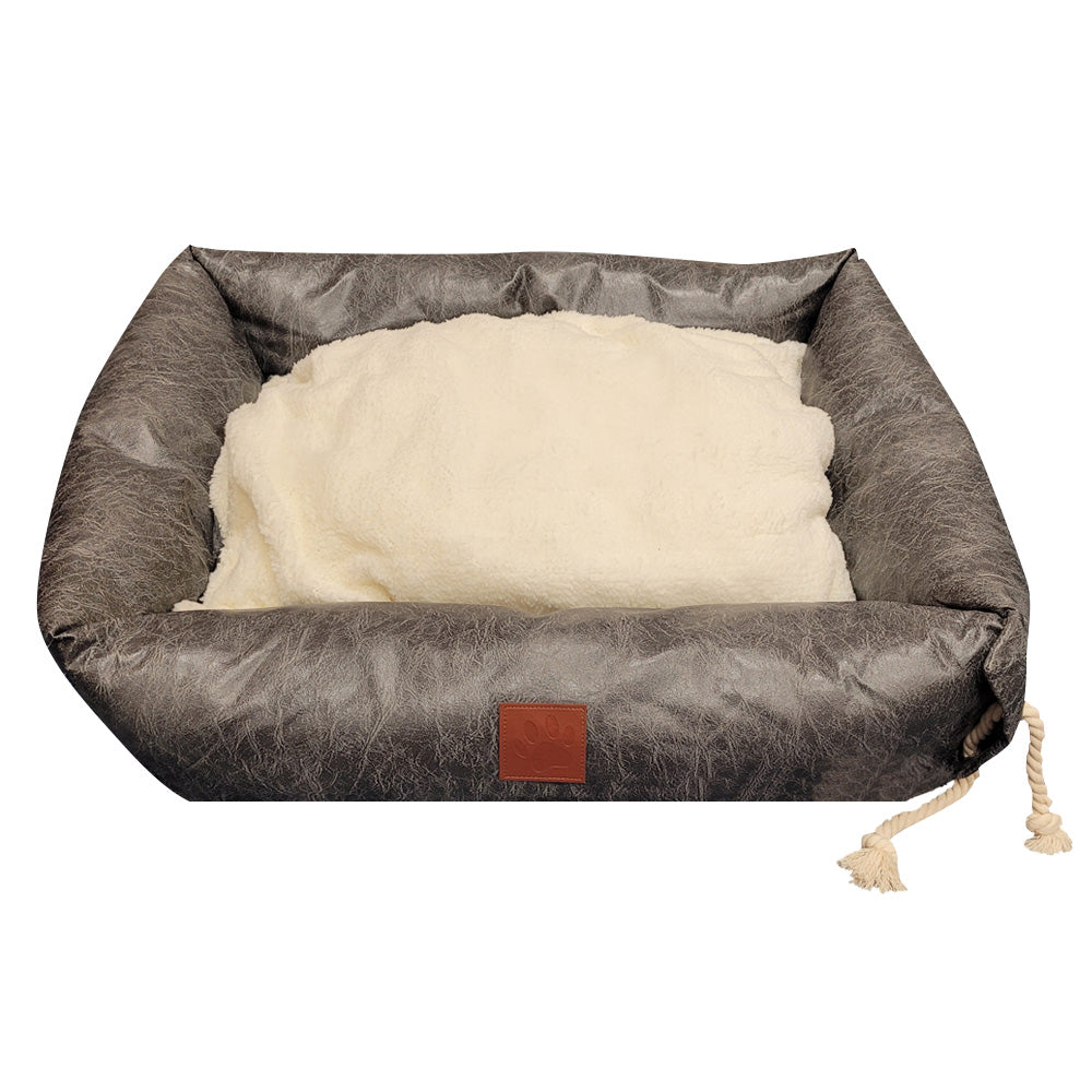 Plush Dog Bed - Grey - Valuepet.ie