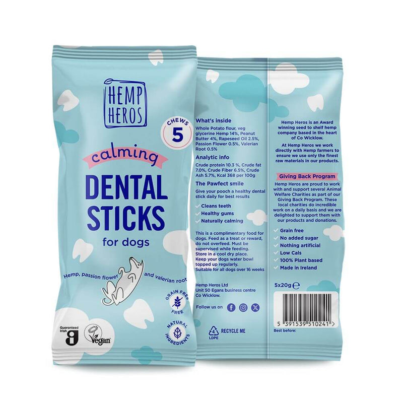 Hemp Heros Calming Dental Sticks for Dogs - Natural & Grain-Free