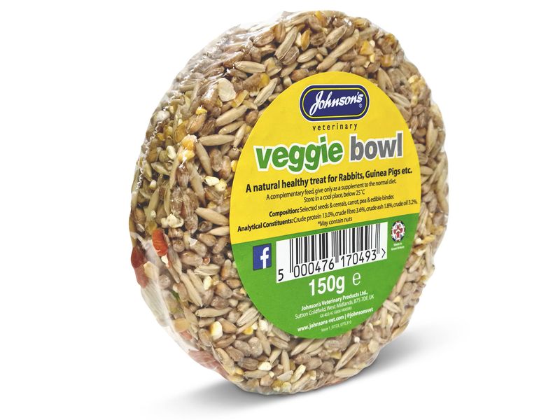 Johnsons Rabbit and Guinea Pig Veggie Bowl 180g - Valuepet.ie