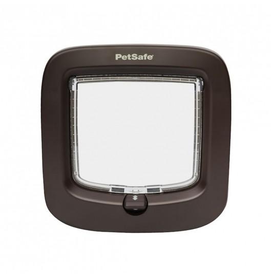 Manual-Locking Cat Flap Brown