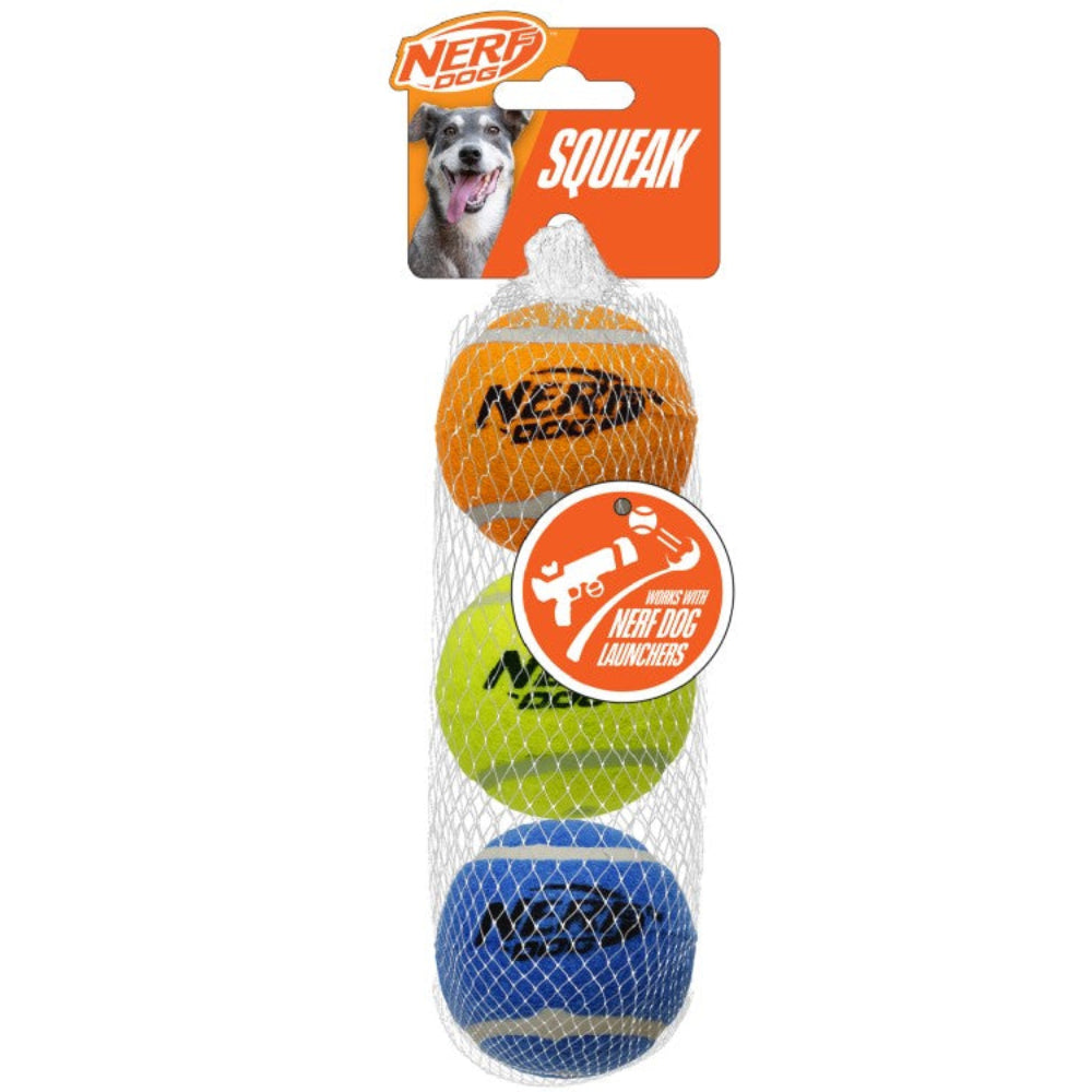 Nerf Squeak Tennis Balls 3pk - Valuepet.ie