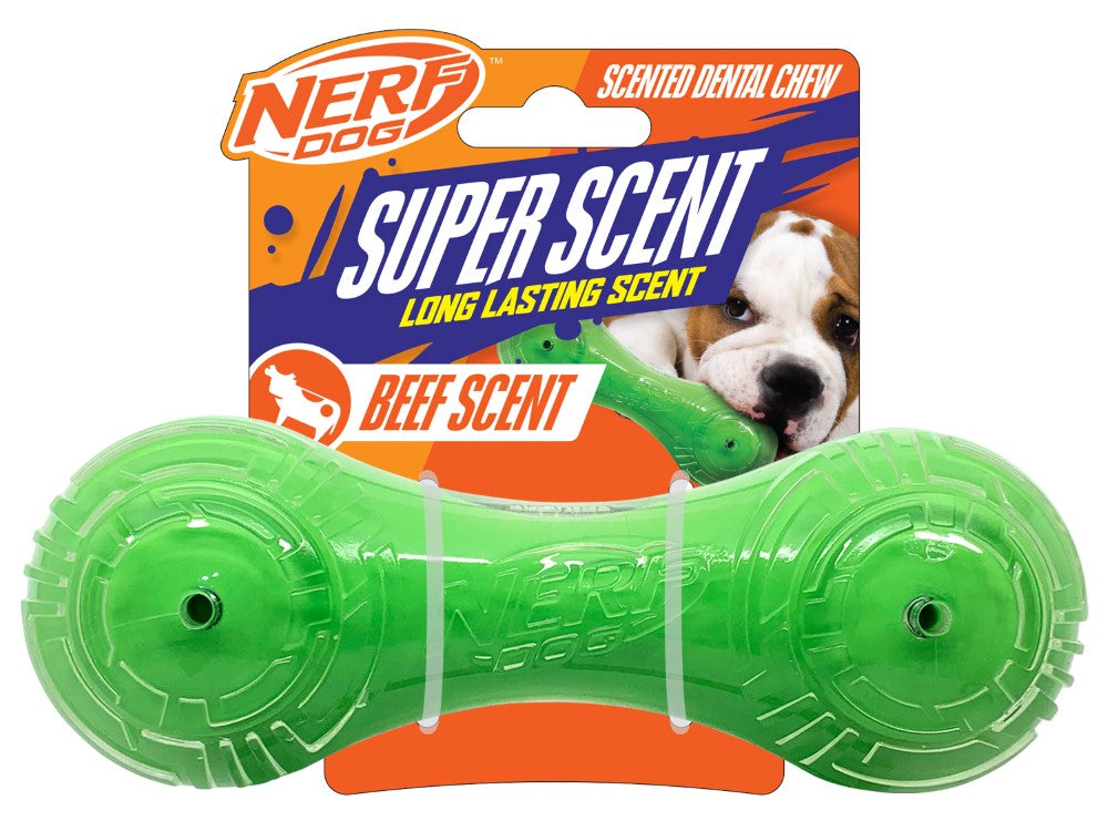 Nerf Beef Scented Barbell 7" - Valuepet.ie