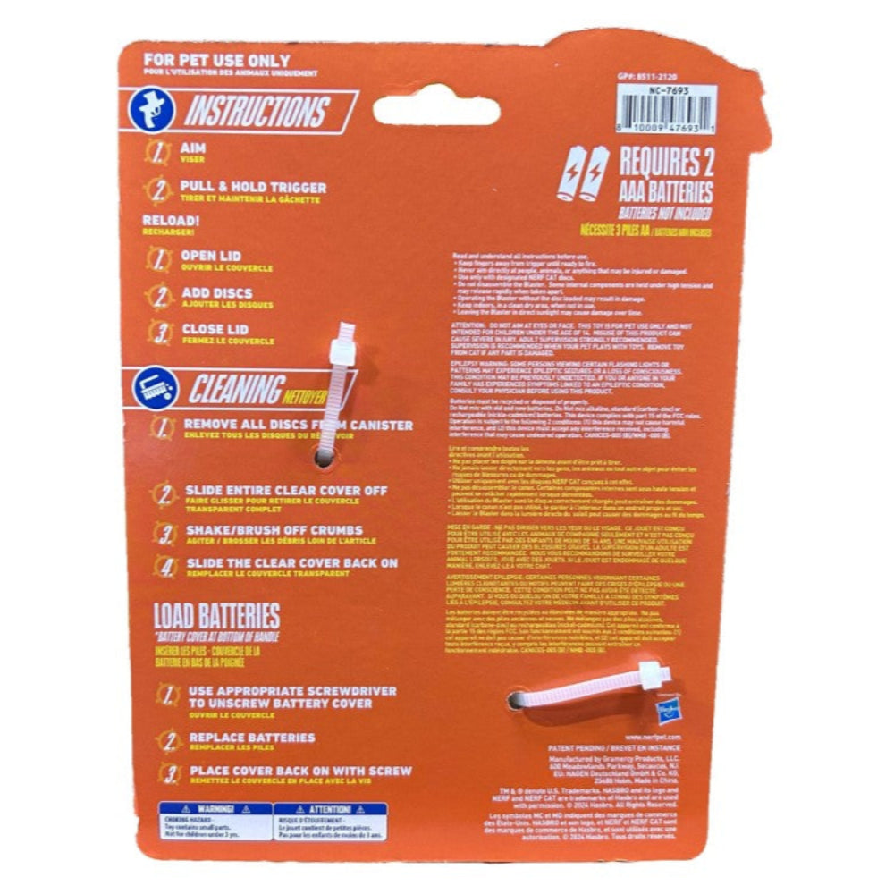 Nerf Cat Catnip Foam Disc Blaster - Valuepet.ie