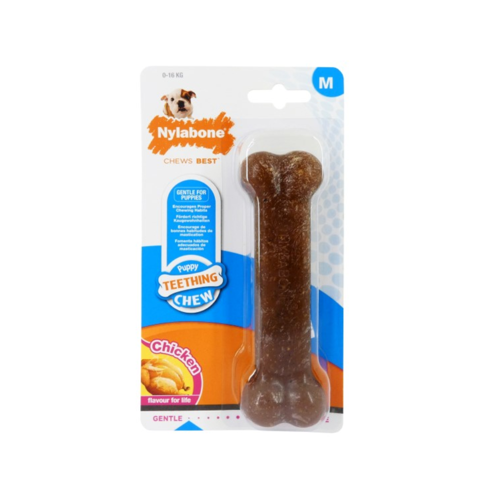 Nylabone Puppy Bone Chicken Chew Toy Medium - Valuepet.ie