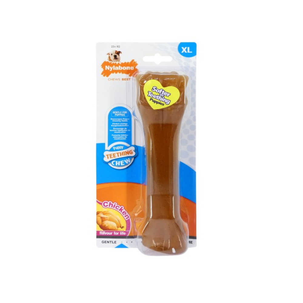 Nylabone Puppy Bone Chicken Chew Toy XL - Valuepet.ie