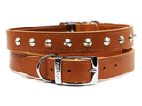 Ancol S2 Sewn Studded Dog Collar Tan (Size 2 - 26-31cm)