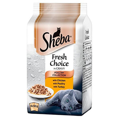 Sheba Poultry In Gravy Cat Pouches 6 X50g