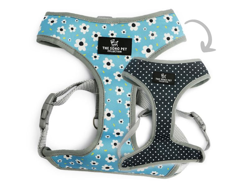 Soho Reversible Harness Daisy/Polka Dot - Valuepet.ie