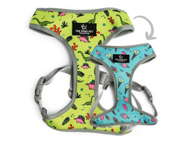 Soho Reversible Harness Dino/Icecream - Valuepet.ie
