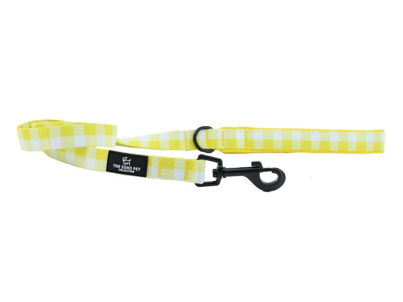 Soho Yellow Check Nylon Lead 100cm x 19mm - Valuepet.ie