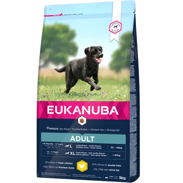 Eukanuba Large Breed Adult Chicken Dog Food.