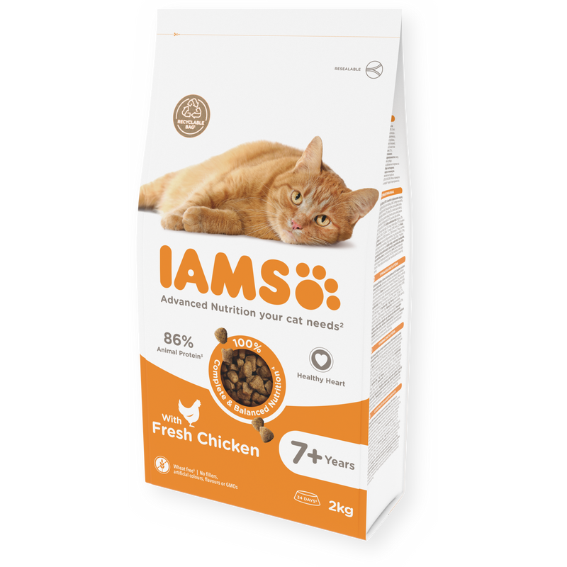 IAMS Senior Cat Food with Chicken 2kg