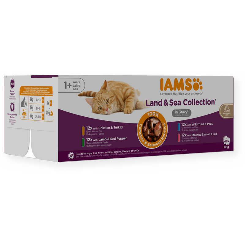 IAMS Delights Land & Sea Collection in Gravy 12 x 85g