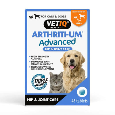 VETIQ Arthriti-UM Advanced Hip and Joint Care 45 tablets box, front of pack