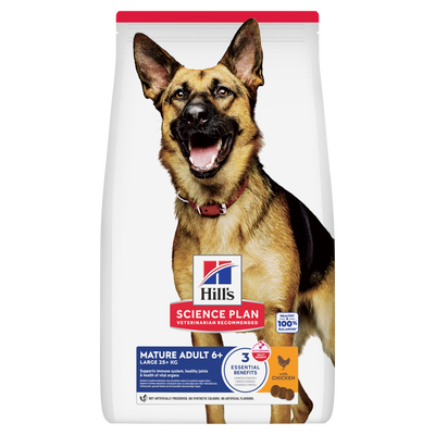 Hill's Science Plan Large Breed Mature Adult 6+ Dog Food with Chicken, front of pack