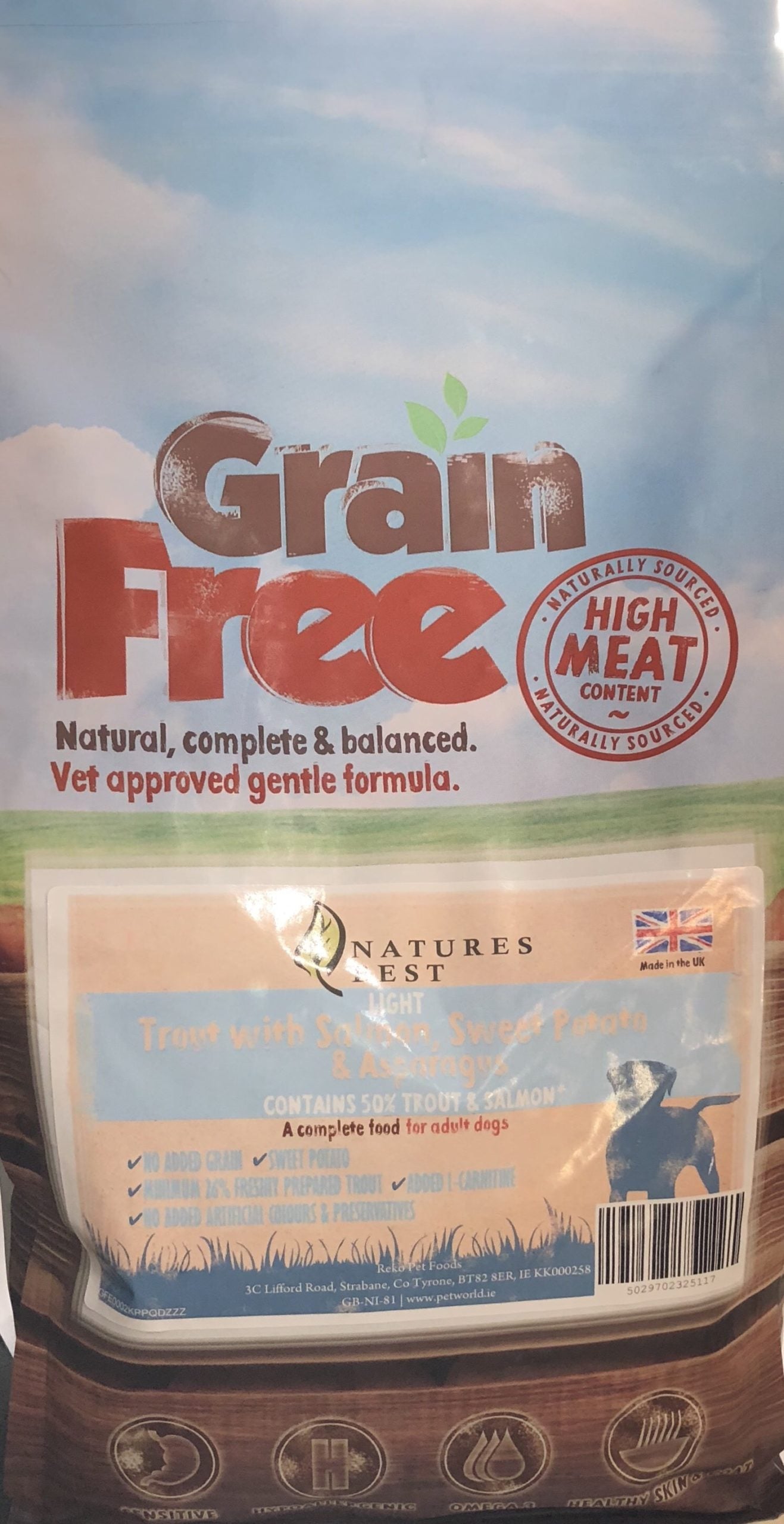 Grain Free Trout With Salmon, Sweet Potato & Asparagus Light 2kg