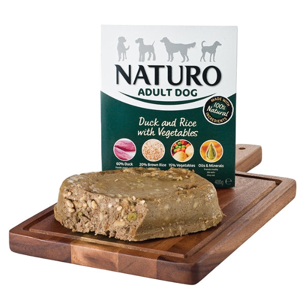 naturo duck,rice and veg dog food