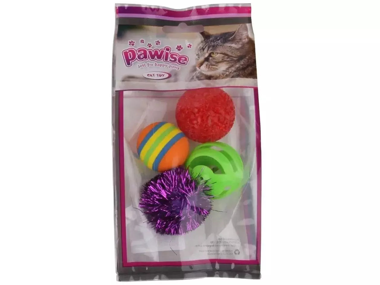 Pawise assorted ball cat toys - Valuepet.ie
