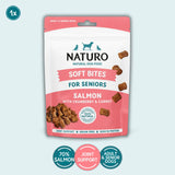 Naturo Senior Dog Salmon Soft Bite Grain Free Treats 70g