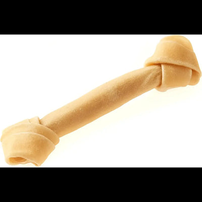 Rawhide knotted bone dog chew 8–8.5 inch