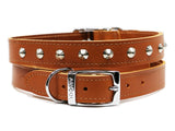 Ancol Leather Stud Dog Collar Tan (39-48cm Size 5)