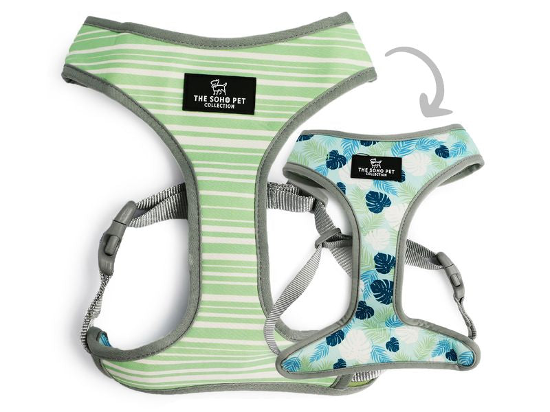 Soho Reversible Harness Stripes/Leaves - Valuepet.ie