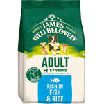 James Wellbeloved Adult 1 to 7 years Fish and Rice dry dog food, front of bag