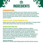 James Wellbeloved Adult Cat Turkey and Rice ingredients, analytical constituents and additives panel