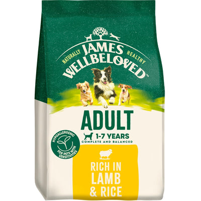 James Wellbeloved Adult Lamb & Rice dry dog food, front of bag