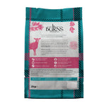 Burns Original Lamb & Brown Rice dog food, back of pack with product information