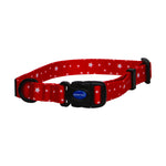 Ancol Soho Star adjustable nylon dog collar, red with white stars