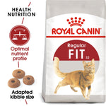 Royal Canin Fit 32 bag with optimal nutrient profile and adapted kibble size benefits