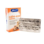Johnson's Calm-Eze Tablets box with blister strip of tablets