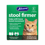 Johnson's Stool Firmer for Cats, front of box, 2 x 10g sachets