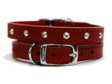Ancol S2 Red Sewn Studded Dog Collar (26-31cm Size 2)