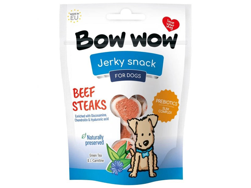 Bow Wow Beef Steaks With Prebiotics 80g - Valuepet.ie
