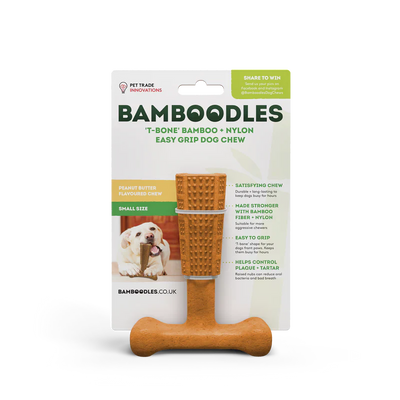 Bamboodles T-bone Dog chew Peanut Butter Flavour - PetWorld
