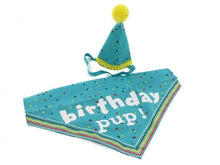 Blue Happy Birthday Bandana and Hat set - Valuepet.ie