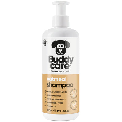 Buddycare Oatmeal Dog Shampoo 500ml pump bottle, front