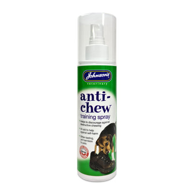 Johnson's Anti Chew Training Spray 150ml pump spray bottle, front